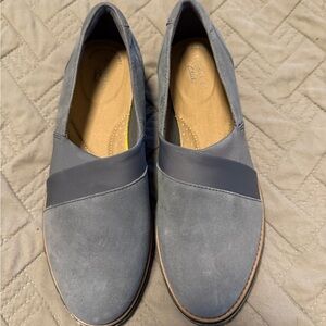 Clarks Women's Blue Slip-On Flats